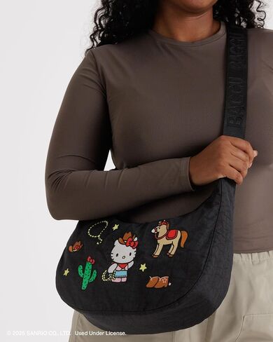 BAGGU Medium Nylon Crescent Bag - Leopard in Kuwait