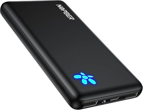 Portable Charger 10800mAh Ultra Slim Power Bank Lightweight Pocket-Sized Design 15W Output for iPhone 16/15/14 Samsung Galaxy Android Devices Travel Essentials​（Black），1pack in Saudi Arabia