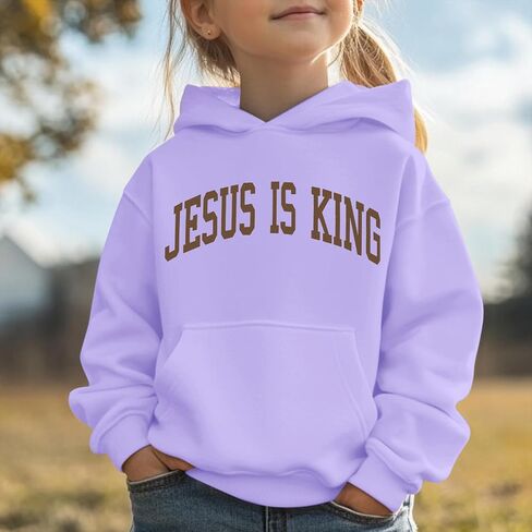 Jesus Loves You Jesus Is King Christian Hoodie for Girls God Bible Verse Religious Faith Sweatshirt Cute Graphic Top in Saudi Arabia