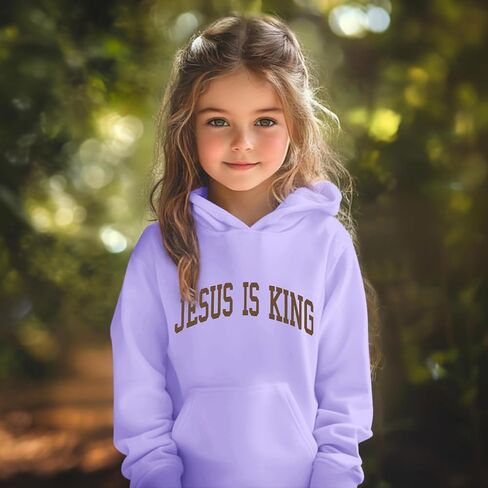 Jesus Loves You Jesus Is King Christian Hoodie for Girls God Bible Verse Religious Faith Sweatshirt Cute Graphic Top in Saudi Arabia