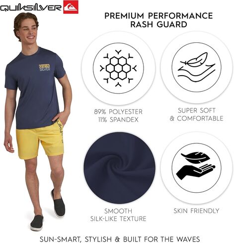 Quiksilver Men's Swime Fit Fit Upf 50 Shirt Sun Tee Rash Shirt in Saudi Arabia