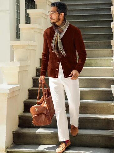 Runcati Mens Cable Knit Cardigan Sweater V Neck Casual Button Down Sweaters Long Sleeve Fall Outwear with Pockets in Saudi Arabia