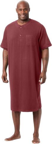 KingSize Men's Big & Tall Short-Sleeve Jersey Henley Nightshirt in Saudi Arabia