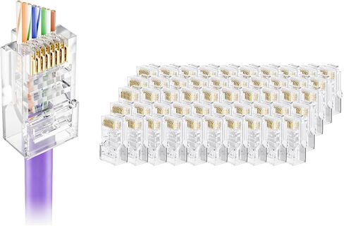 فيس لينك موصلات ار جيه 45 كات 5 اي كات 5، نهايات Cat5e RJ45، مقابس معيارية ار جيه 45 لكيبل شبكة UTP الصلب او المجدول، عبوة من 100 قطعة in Kuwait