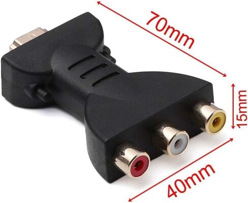 محول HDMI إلى RCA، محول AV ذكر إلى 3 أنثى لـ HDTV DVD، أسود in Saudi Arabia