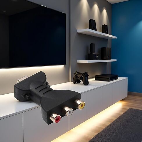 محول HDMI إلى RCA، محول AV ذكر إلى 3 أنثى لـ HDTV DVD، أسود in Saudi Arabia