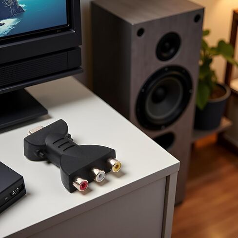 محول HDMI إلى RCA، محول AV ذكر إلى 3 أنثى لـ HDTV DVD، أسود in Saudi Arabia