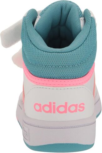 adidas Kids Hoops 3.0 Mid Basketball Shoe, White/Acid Red/Sky Rush, 7 US Unisex Toddler in Saudi Arabia