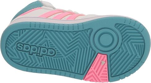 adidas Kids Hoops 3.0 Mid Basketball Shoe, White/Acid Red/Sky Rush, 7 US Unisex Toddler in Saudi Arabia