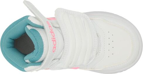 adidas Kids Hoops 3.0 Mid Basketball Shoe, White/Acid Red/Sky Rush, 7 US Unisex Toddler in Saudi Arabia