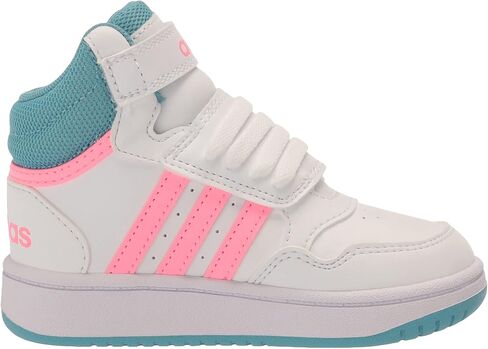 adidas Kids Hoops 3.0 Mid Basketball Shoe, White/Acid Red/Sky Rush, 7 US Unisex Toddler in Saudi Arabia