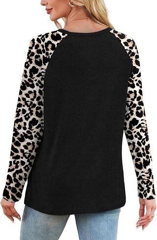 OFEEFAN Long Sleeve Shirts for Womens Fall Fashion 2025 Crewneck Oversized Sweatshirt Tunic Tops to Wear with Leggings in Saudi Arabia