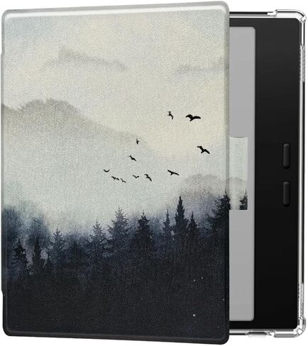 Pen Holder Case for Onyx Boox Go Color 7 (Gen 1/2, 2024/2025) / Boox Go 7 Ultra-Thin Enhanced Auto Sleep/Wake Cover with Transparent TPU Back & Magnetic Closure (Misty Forest) in Saudi Arabia