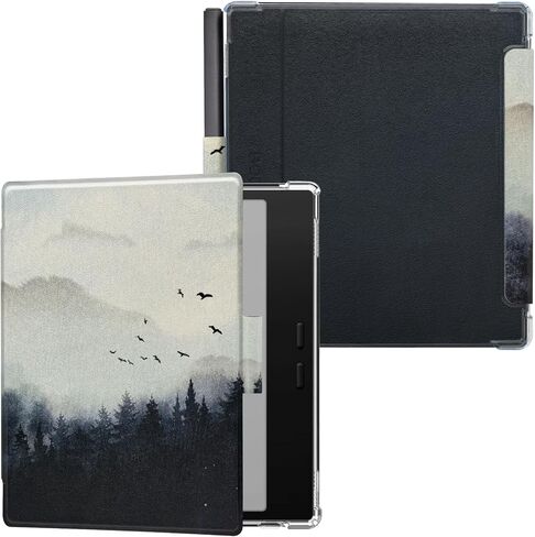 Pen Holder Case for Onyx Boox Go Color 7 (Gen 1/2, 2024/2025) / Boox Go 7 Ultra-Thin Enhanced Auto Sleep/Wake Cover with Transparent TPU Back & Magnetic Closure (Misty Forest) in Saudi Arabia
