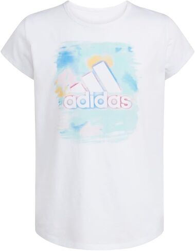 adidas girls Short Sleeve Scoop Neck Tee T-shirt T Shirt, Vivid Red, 2-4T US in Saudi Arabia