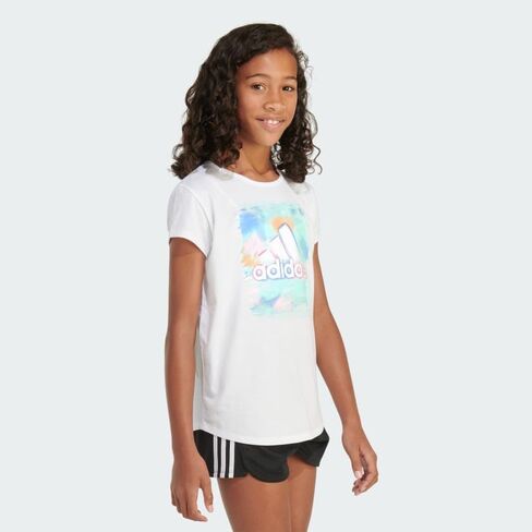 adidas girls Short Sleeve Scoop Neck Tee T-shirt T Shirt, Vivid Red, 2-4T US in Saudi Arabia