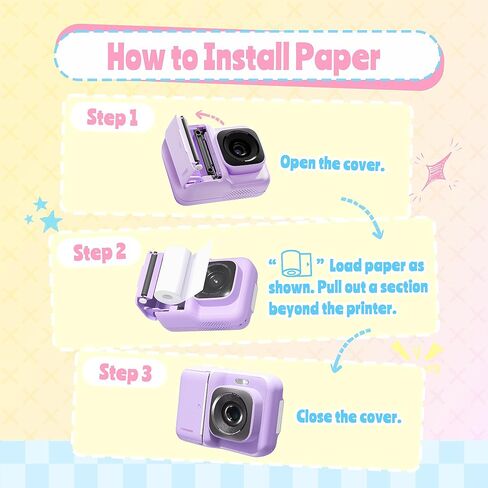 Instant Print Camera for Kids, Christmas Birthday Gifts for Girls Boys Age 3-12, TYPONOS Kids Cameras, Portable Toy Camera for 3 4 5 6 7 8 9 10 Year Old Girl with 32GB SD Card, Pink in Kuwait