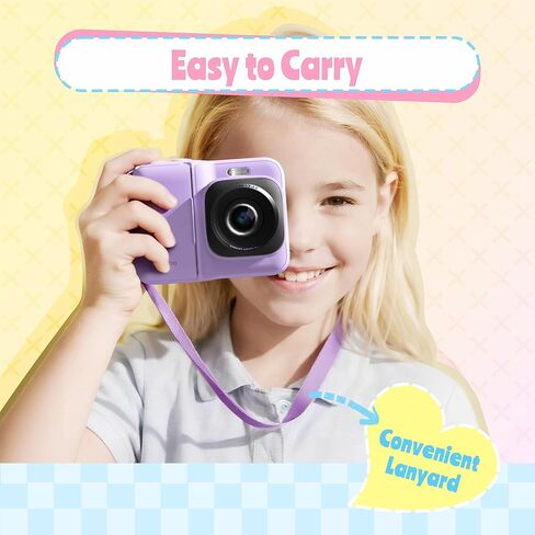 Instant Print Camera for Kids, Christmas Birthday Gifts for Girls Boys Age 3-12, TYPONOS Kids Cameras, Portable Toy Camera for 3 4 5 6 7 8 9 10 Year Old Girl with 32GB SD Card, Pink in Kuwait