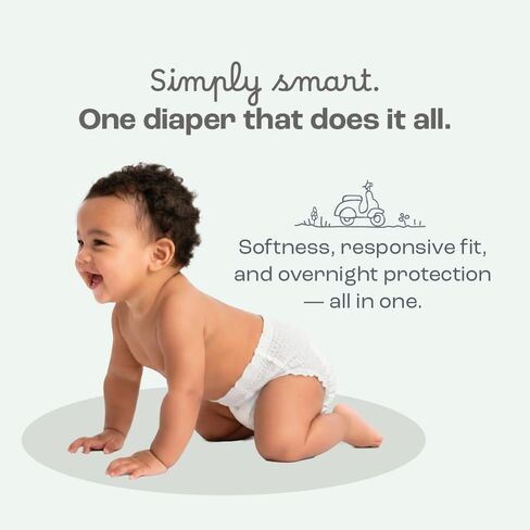 The Responsive Diaper Size 4 (25–35 lbs), 36 Ct Italian Premium Design, Soft, Unscented & Hypoallergenic, 12 Hrs Leak Protection, No-Tape Flexible Fit Pull-Up Disposable Diapers for Babies in Saudi Arabia