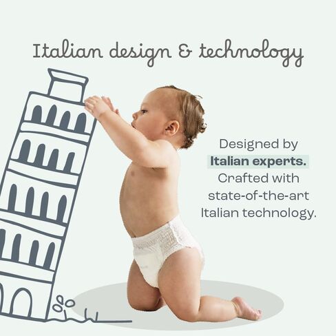 The Responsive Diaper Size 4 (25–35 lbs), 36 Ct Italian Premium Design, Soft, Unscented & Hypoallergenic, 12 Hrs Leak Protection, No-Tape Flexible Fit Pull-Up Disposable Diapers for Babies in Saudi Arabia