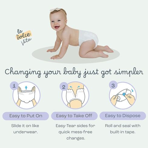 The Responsive Diaper Size 4 (25–35 lbs), 36 Ct Italian Premium Design, Soft, Unscented & Hypoallergenic, 12 Hrs Leak Protection, No-Tape Flexible Fit Pull-Up Disposable Diapers for Babies in Saudi Arabia