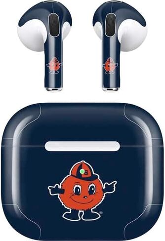 غلاف صوتي من Skinit متوافق مع Apple AirPods (الجيل الثالث، 2021) - تصميم تميمة Syracuse Orange مرخص رسميًا in Saudi Arabia