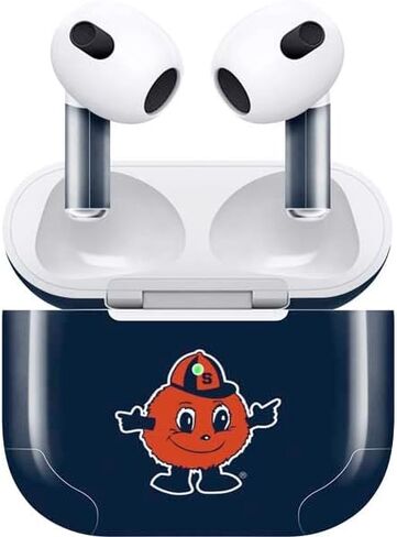 غلاف صوتي من Skinit متوافق مع Apple AirPods (الجيل الثالث، 2021) - تصميم تميمة Syracuse Orange مرخص رسميًا in Saudi Arabia