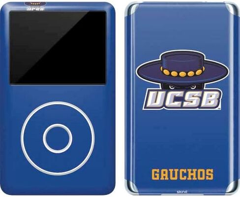 ملصق Skinit لمشغل MP3 متوافق مع iPod Classic (الجيل السادس) 80 جيجابايت - تصميم أزرق مرخص رسميًا من College Santa Barbara UCSB Gauchos in Saudi Arabia