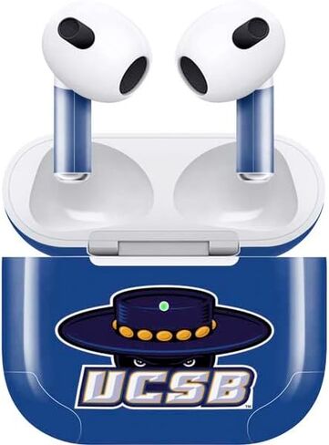 غلاف صوتي من Skinit متوافق مع Apple AirPods (الجيل الثالث، 2021) - تصميم سانتا باربرا UCSB Gauchos الأزرق المرخص رسميًا in Saudi Arabia