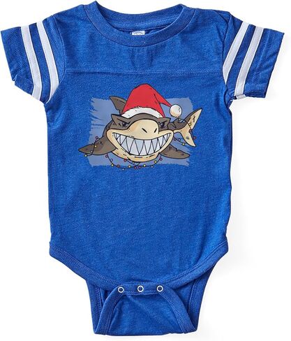 CafePress Christmas Shark Cute Infant Baby Football Bodysuit in Kuwait