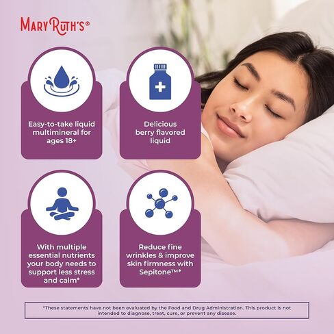 Maryruth's Liquid Light Time Liquid MultiMineral + Reneveled Skin | يظهر سريريًا في النساء للحد من التجاعيد الدقيقة وتحسين ثبات الجلد | Sepitone | لا الميلاتونين | المغنيسيوم | نباتي | 30 حصص in Saudi Arabia