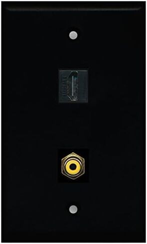 RiteAV - Black 1 Port HDMI 1 Port RCA Yellow Wall Plate in Saudi Arabia