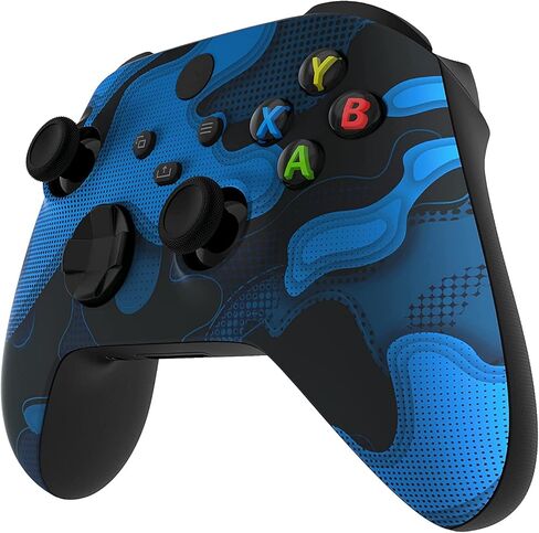 وحدة تحكم Custom Controllerzz Blue Camo وحزمة الحافظة - تتضمن وحدة تحكم لاسلكية مخصصة Blue Camo لأجهزة Xbox Series X/S وXbox One والكمبيوتر الشخصي وحقيبة سفر واقية عالمية in Kuwait