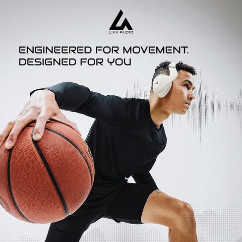 LIVV PRO Sports Headphones Designed for Gym, Workout, Running - Comfortable, Ergonomic, Over Ear, Active Noise Cancelling, 5 Microphones, Wireless, 50 Hours Battery Life, Bluetooth 5.3, Matte Black in Saudi Arabia