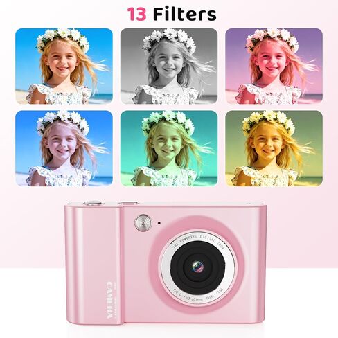 Kids Digital Camera, 4K Vlogging Camera with 64MP & 18X Zoom Anti-Shake, Christmas Birthday Gifts for Kids Ages 3-12, Includes 32GB SD Card (Black) in Kuwait