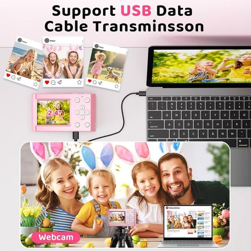 Kids Digital Camera, 4K Vlogging Camera with 64MP & 18X Zoom Anti-Shake, Christmas Birthday Gifts for Kids Ages 3-12, Includes 32GB SD Card (Black) in Kuwait