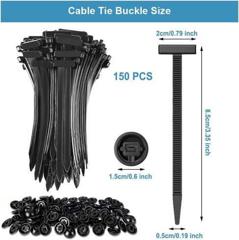 150 حزمة من مشابك كابلات النايلون العالمية بإبزيم وسحاب، مشابك كابل Ziplock Pro للسيارات مع دبوس وزر، شديدة التحمل ذاتي القفل على شكل حرف T، سحابات ممتصة للصدمات لإصلاح السيارة يوميًا in Kuwait