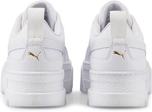 PUMA Girl's Mayze Leather (Big Kid) Puma White/Puma Team Gold 4.5 Big Kid M in Saudi Arabia
