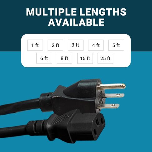 IronBox Electric NEMA 6-15 Plug to C13 موصل أسلاك الطاقة - 15A/250V - 14/3 AWG - كابل استبدال مصدر الطاقة - سلك شديد التحمل مدرج في قائمة UL للشاشة والكمبيوتر والتلفزيون والمزيد (10 أقدام، مصبوب) in Saudi Arabia