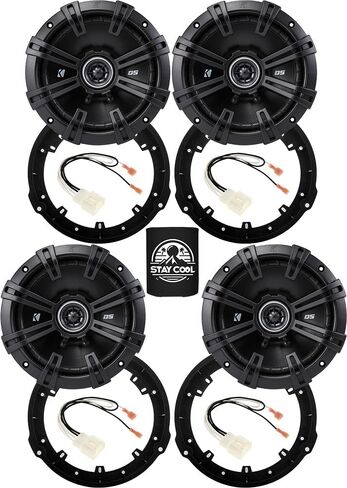 KICKER Speakers 6.5 inch for Ford Escape 2013-2022 Upgrade Kit - 4 Pack of DS Series with Adapters and Harness, Coaxial 6 1/2 Car Audio Front and Rear Door Speaker DSC650, 43DSC6504 in Saudi Arabia