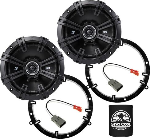 مكبرات صوت KICKER مقاس 6.5 بوصة لمجموعة ترقية Honda Civic 2001-2005 - زوج من سلسلة DS مع محولات وحزام، مكبر صوت محوري 6 1/2 للباب الأمامي للسيارة DSC650، 43DSC6504 in Saudi Arabia