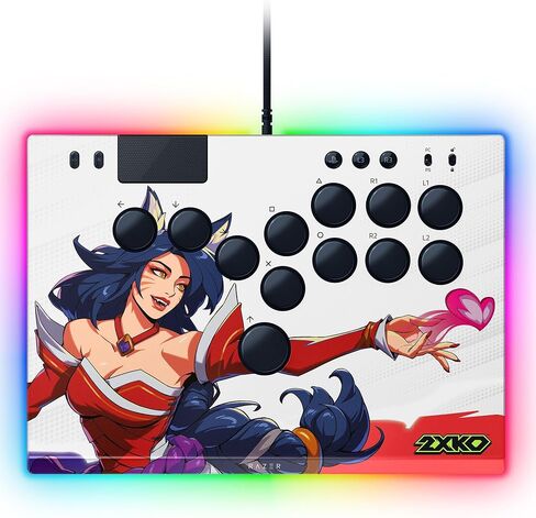 وحدة التحكم Razer Kitsune All-Button Arcade: لجهاز PS5 / PlayStation 5 والكمبيوتر الشخصي - مفاتيح بصرية منخفضة المستوى - عامل الشكل النحيف - لوحة علوية قابلة للإزالة - إضاءة Chroma RGB - USB Type C - إصدار 2XKO in Kuwait