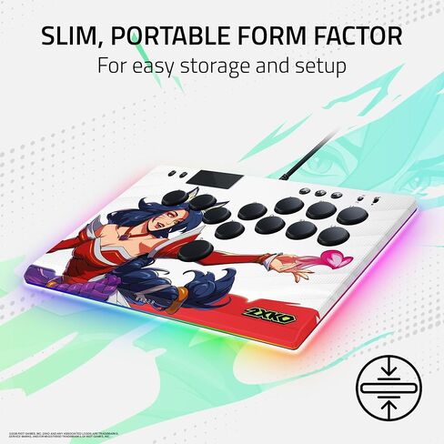 وحدة التحكم Razer Kitsune All-Button Arcade: لجهاز PS5 / PlayStation 5 والكمبيوتر الشخصي - مفاتيح بصرية منخفضة المستوى - عامل الشكل النحيف - لوحة علوية قابلة للإزالة - إضاءة Chroma RGB - USB Type C - إصدار 2XKO in Kuwait