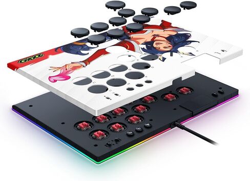 وحدة التحكم Razer Kitsune All-Button Arcade: لجهاز PS5 / PlayStation 5 والكمبيوتر الشخصي - مفاتيح بصرية منخفضة المستوى - عامل الشكل النحيف - لوحة علوية قابلة للإزالة - إضاءة Chroma RGB - USB Type C - إصدار 2XKO in Kuwait