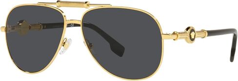 Versace Sunglasses Gold Frame, Dark Grey Lenses, 59MM in Saudi Arabia