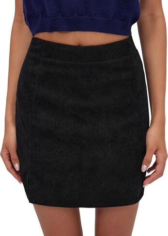 Cider Corduroy Mini Skirt مرنة الخصر A-Line Skirt Fashion's Fashion in Saudi Arabia