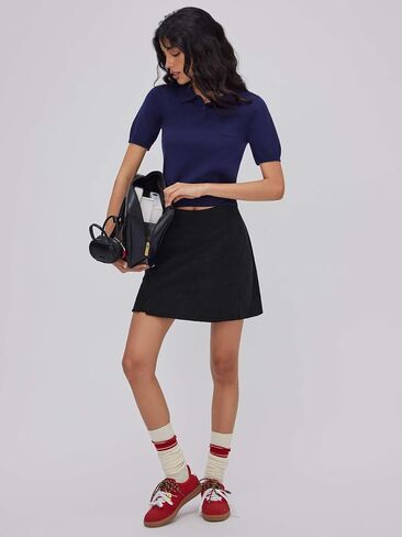 Cider Corduroy Mini Skirt مرنة الخصر A-Line Skirt Fashion's Fashion in Saudi Arabia