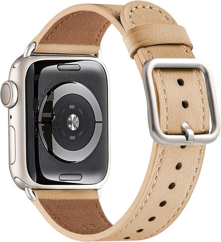 MNBVCXZ متوافق مع سوار ساعة Apple 38 مم 40 مم 41 مم 42 مم 44 مم 45 مم 49 مم النساء الرجال الفتيات الأولاد حزام بديل من الجلد الطبيعي لسلسلة iWatch 8 7 6 5 4 3 2 1 Ultra SE (الرمال الوردية/الذهب الوردي) in Kuwait