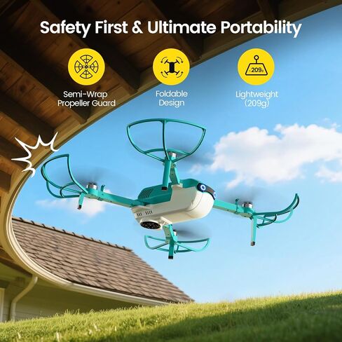 Holy Stone HS320 Bubble Drone, Indoor, Outdoor, Foldable, 2 Batteries, 30 Minutes Flight Time, Brushless Motor, One Key Take Off, Landing, Speed Switching, Circle Flight，Great gift in Saudi Arabia