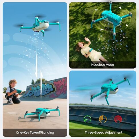 Holy Stone HS320 Bubble Drone, Indoor, Outdoor, Foldable, 2 Batteries, 30 Minutes Flight Time, Brushless Motor, One Key Take Off, Landing, Speed Switching, Circle Flight，Great gift in Saudi Arabia